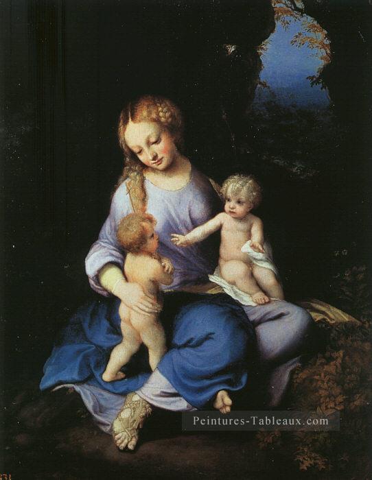 Vierge à l’Enfant avec Le Jeune Saint Jean Renaissance maniérisme Antonio da Correggio Peintures à l'huile